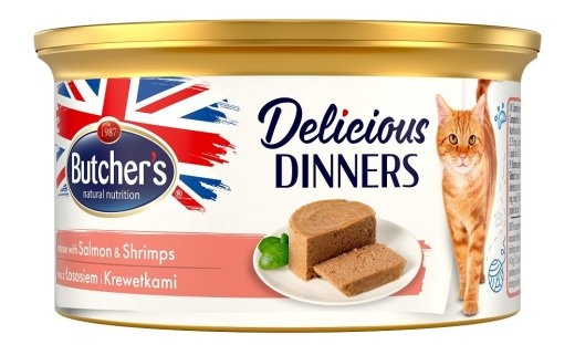 BUTCHER'S Delicious Dinners Salmon and shrimp - wet cat food - 85 g