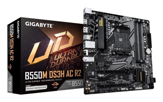 Mainboard GIGABYTE AMD B550 Socket AM4 micro ATX RAM DDR4-SDRAM 4xSlots Wi-Fi Yes Bluetooth Yes 2xNumber of M.2 (M) slots B550MDS3HACR2