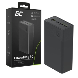 Green Cell Powerbank 30 000mAh, 22.5W, 4 ports, black