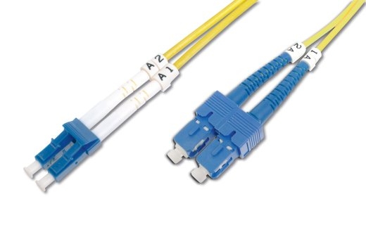 Digitus Patch Cord DK-2932-02 Cable diameter 3 mm; Cable type: I-VH 2E9/125µ; Fiber diameter: 09/125µ; Connector 1/2: LC/SM Yellow