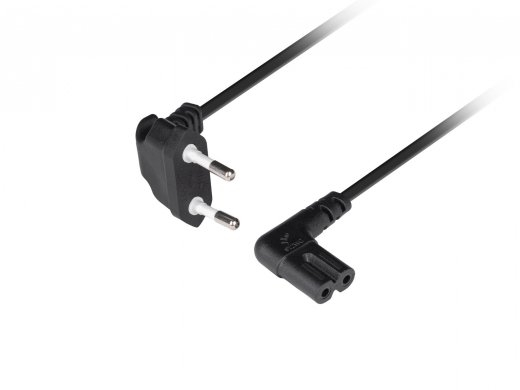 Lanberg Power cord EURO (radio) CEE 7/16- IEC 320 C7 3m angled VDE black