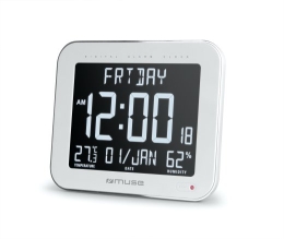 Muse Wall Clock with Alarm Function M-090 WMC White