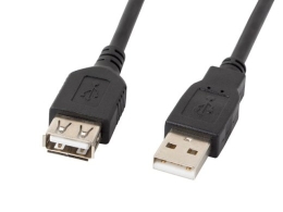 LANBERG USB EXTENSION CABLE 2.0 AM-AF 1.8M (BLACK) CA-USBE-10CC-0018-BK