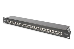 CAT 6A Patch Panel RJ45, 8P8C Suitable for 483 mm (19") cabinet mounting; Transmission properties: Category 6A, Class EA; Area of application: Up t...