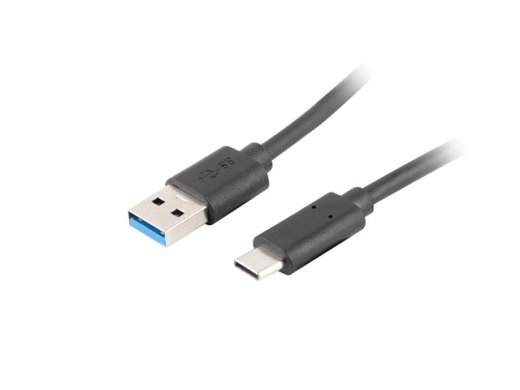 Lanberg USB Type-C to USB Type-A 3.1 Cable, 1.8 m CA-USBO-31CU-0018-BK USB Type-C to USB Type-A
