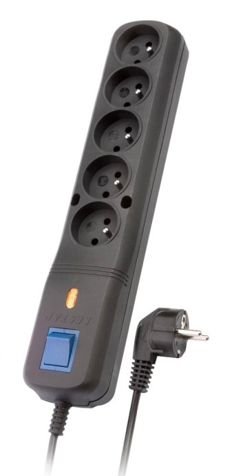 LESTAR LV530W 2,5M surge protector Black, Grey 5 AC outlet(s) 2.5 m