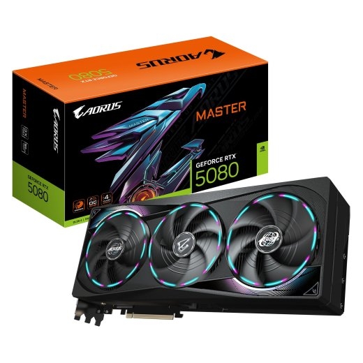 Graphics Card GIGABYTE NVIDIA GeForce RTX 5080 16 GDDR7 256 bit PCIE 5.0 16x GPU 2617 MHz Dual Slot Fansink 1xHDMI 3xDisplayPort GV-N5080AORUSM-16G...