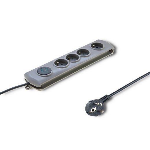 Surge protector Quick Switch 4socket 2,5m gray