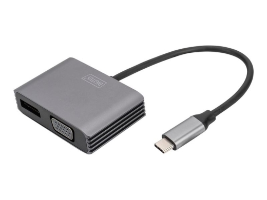 DIGITUS Graphics adapter DA-70827 - USB-C to VGA / DisplayPort - 20 cm