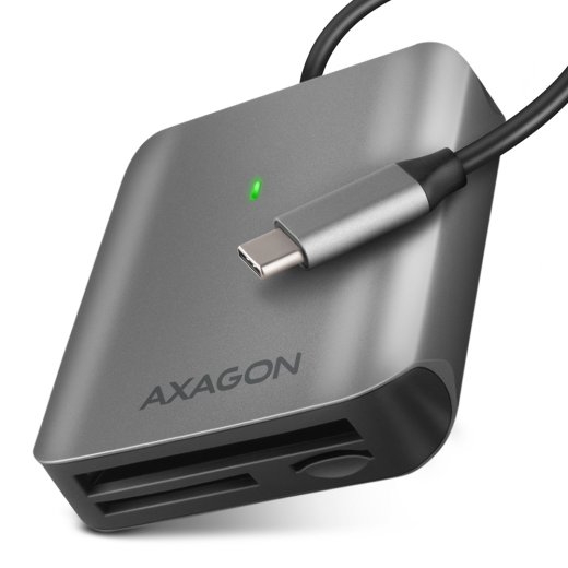 AXAGON Aluminum high-speed USB-C 3.2 Gen 1 memory card reader, 3 slots CRE-S3C