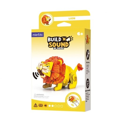 Mg Dystrybucja MierEdu Build and Listen 3D Puzzle - Lion