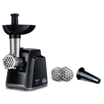 TEFAL Meat mincer NE105838 Black 1400 W Number of speeds 1 Throughput (kg/min) 1.7 The set includes 3 stainless steel sieves for medium or coarse g...
