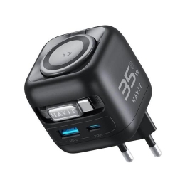 Havit UC250 A- - GaN travel charger with extendable cable (black)
