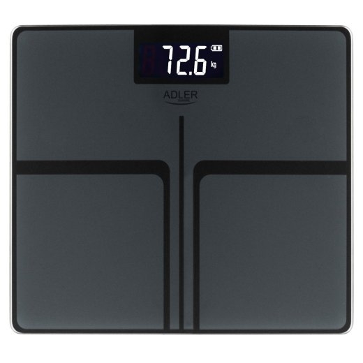 Bathroom scale ADLER AD 8194s STRIPES rechargeable USB-C Black