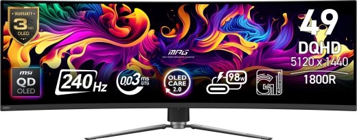 Monitor MSI 49 " 5120 x 1440 pixels Dual QHD Native aspect ratio 32:9 QD-OLED Curved