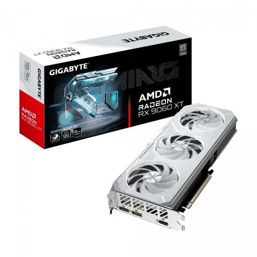 Gigabyte Graphics card Radeon RX 9060XT GAMING OC WHITE 16GB GDDR6 128bit HDMI/2DP