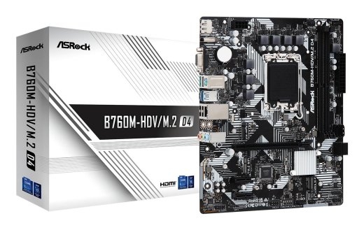 Mainboard ASROCK Intel B760 Express LGA1700 Micro-ATX Memory DDR4 Memory slots 2 2xPCI-Express 3.0 1x 1xPCI-Express 4.0 16x 2xM.2 1x15pin D-sub 1xH...