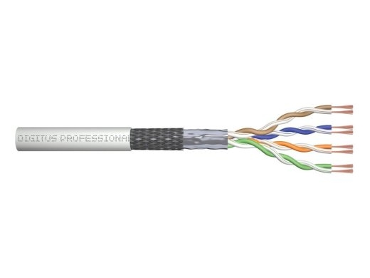 Category 5e patch cord cable, stranded, SF/UTP, AWG 26/7, PVC, 100 m, box, gray