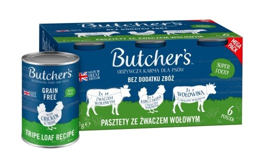 BUTCHER'S Original Mega pack mix tripe loaf recipe - wet dog food - 6 x 400g