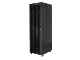 Lanberg Rack cabinet 19" free-standing 42U/600x1000 (flat pack) with glass door lCD V2 FF01-6042-12BL Black