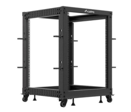 Lanberg Open rack 19 inches 15U 600x600-1100 adjustable black
