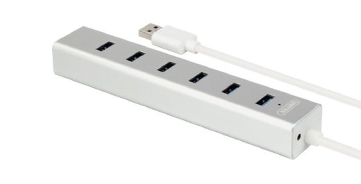 HUB 7x USB3.0 ALU. WITH POWER SUPLY; Y-3090