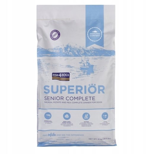 FISH4DOGS Superior Senior Medium Complete Salmon - dry dog food - 12kg