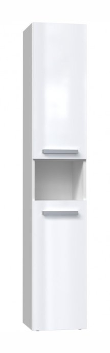 Bathroom cabinet NEL III 31x30x174 cm, white, glossy