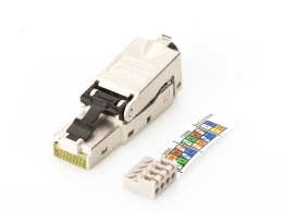 Connector for assembly Ethernet RJ45 cat.6a AWG 22-27, 10 GBit Ethernet, PoE +