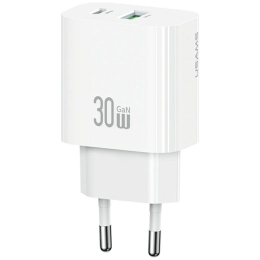 Usams Charger 30W 1xUSB-C 1xUSB-A Fast charging w