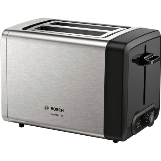 Bosch DesignLine Toaster TAT4P420 Power 970 W Number of slots 2 Housing material Stainless Steel Stainless steel/Black