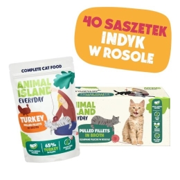 ANIMAL ISLAND Turkey in broth - wet cat food - 40x85g