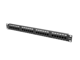 Lanberg Patch Panel 24 port 1U 19" CAT.5E UTP PPU5-1024-B Black