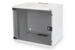 Digitus 7U wall mounting cabinet DN-19 07U-S-1 Safety class rating IP20. Lockable safety-glass door. 200° door opening angle. Front door: Glass doo...
