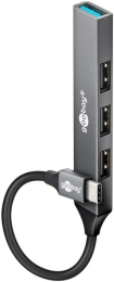 Goobay Slim 4-Port USB Hub, USB-C to USB-A, 5 Gbit/s 74457