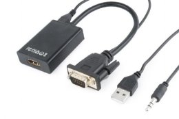 VGA to HDMI converter 15 cm black