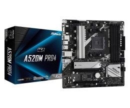 Motherboard A520M Pro4 AM4 4DDR4 HDMI/DP/VGA M.2 mATX
