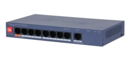Switch DAHUA CS4009-8ET1GT-60 9xRJ-45 ports RJ-45 Ports Type Gigabit Ethernet (10/100/1000) 8xFast Ethernet (copper) ports quantity 1xGigabit Ether...