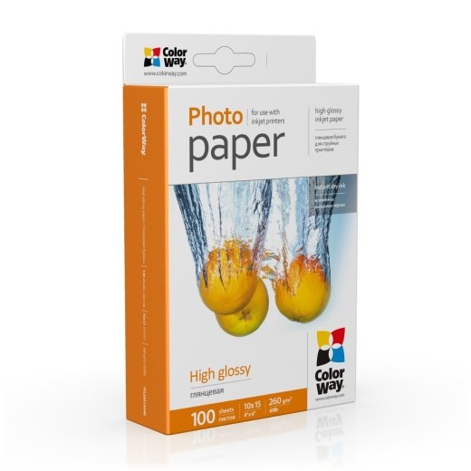 Photo Paper PG2601004R Glossy White 260 g/m² 10 x 15 cm