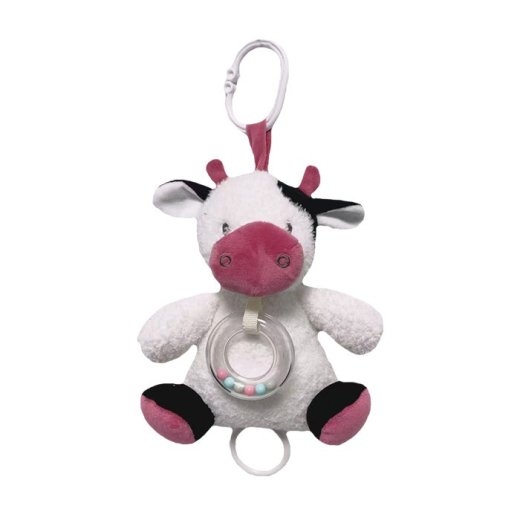 Cow music box white-claret 18 cm