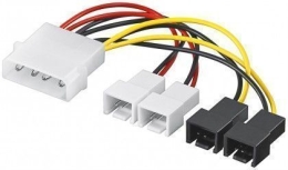 Goobay Power cable/adapter for PC fans; 5.25 inch male to fan 2x 12 V/2x 5 V