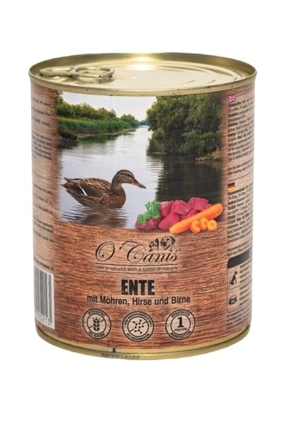 O'CANIS canned dog food- wet food- duck, millet and carrots - 800 g