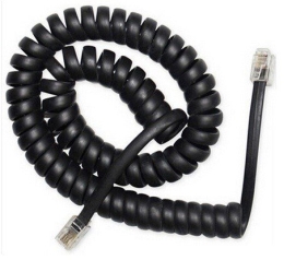 Spiral cable RJ10/4P4C/2m/black