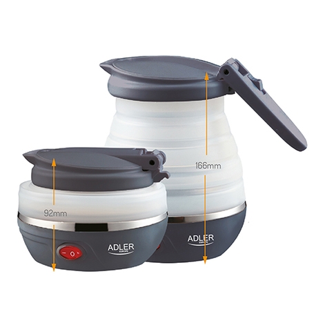 Adler Travel Kettle AD 1279 Electric 750 W 0.6 L Silicon White