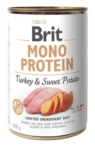BRIT Mono Protein Turkey & Sweet potato - wet dog food - 400g
