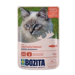 BOZITA Meat chunks in jelly with salmon – wet cat food – 85g