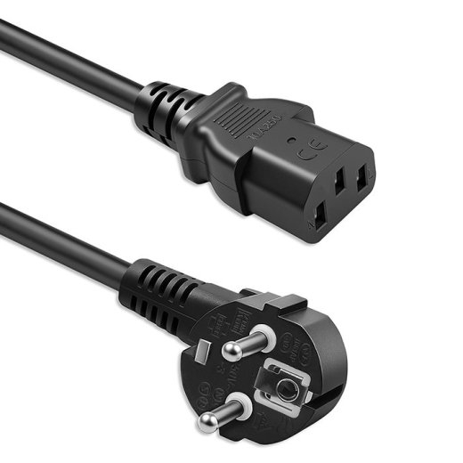 Power cable SCHUKO CEE angled plug IEC C13 1.8