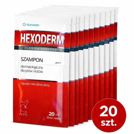 EUROWET Hexoderm - shampoo for dogs and cats - 20x20ml