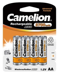 Camelion AA/HR6 2700 mAh Rechargeable Batteries Ni-MH 4 pc(s)