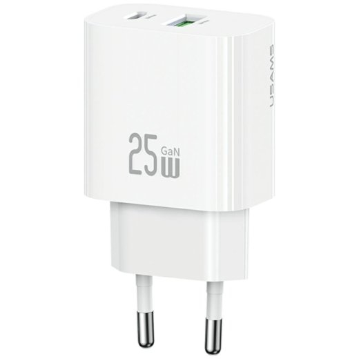 Usams Charger 25W 1xUSB-A 1xUSB-A Fast Charging